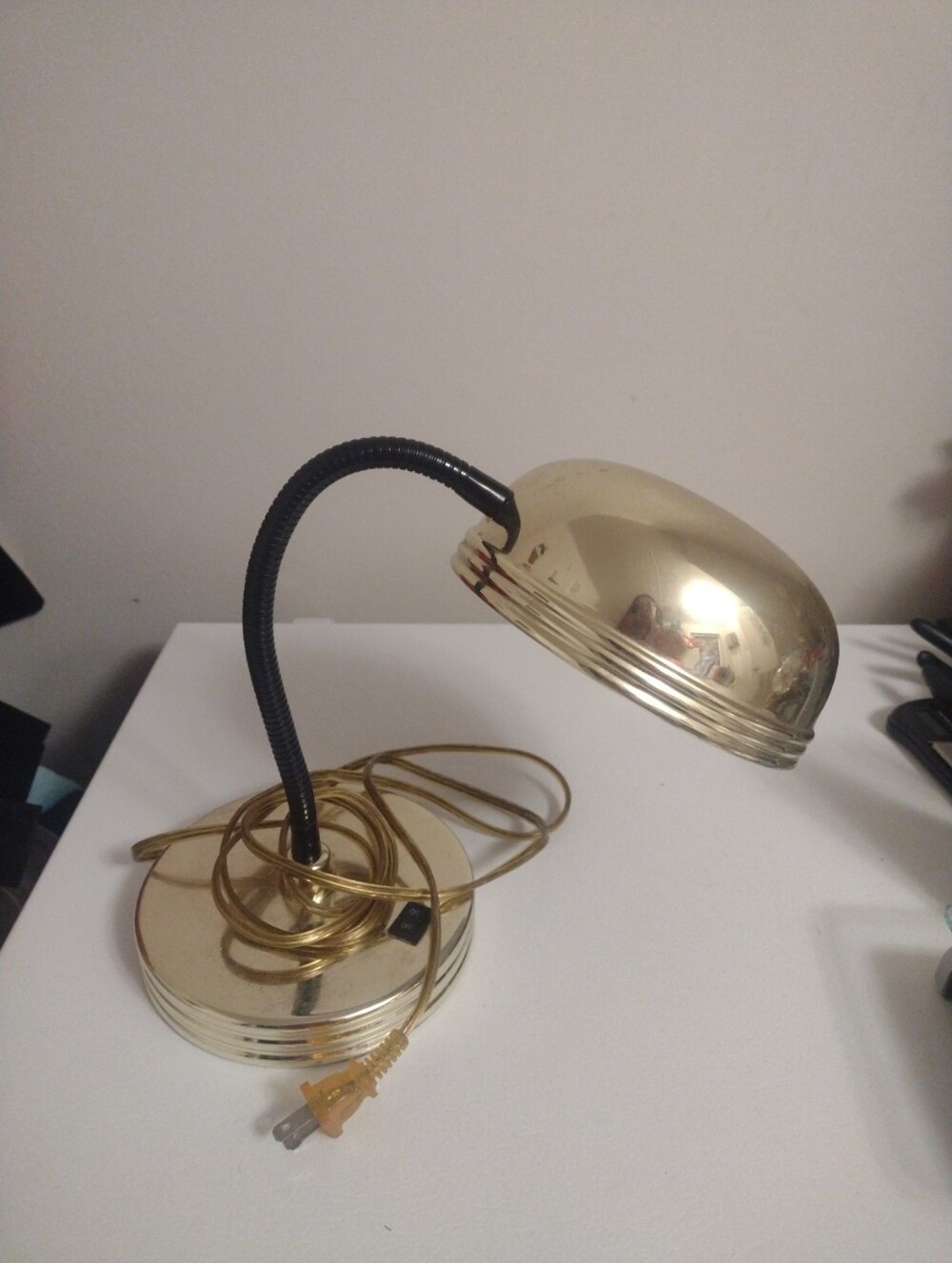 Cheyenne Brass Gooseneck Desk Lamp Vintage 1960s